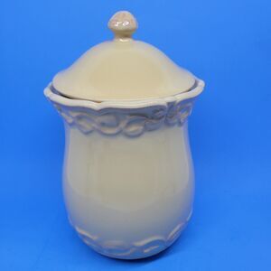 Steve Madden J C  Penny Home Collection Yellow 10"T X 6"D Canister With Lid READ